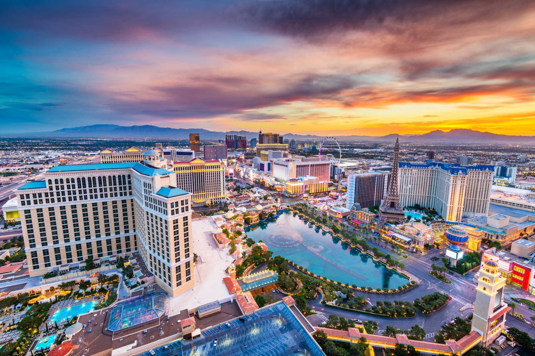 Las Vegas skyline at dusk
